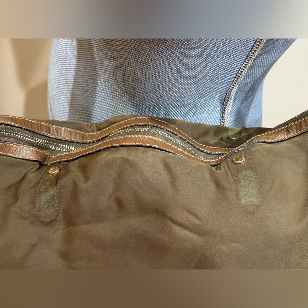 Prada Olive Green Nylon Zip Tote Bag-please read for condition - Picture 5 of 15